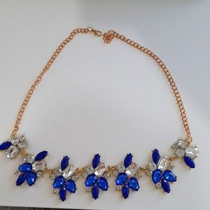 Royal blue and silver statement necklace
